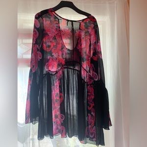 Free People flowy floral top.